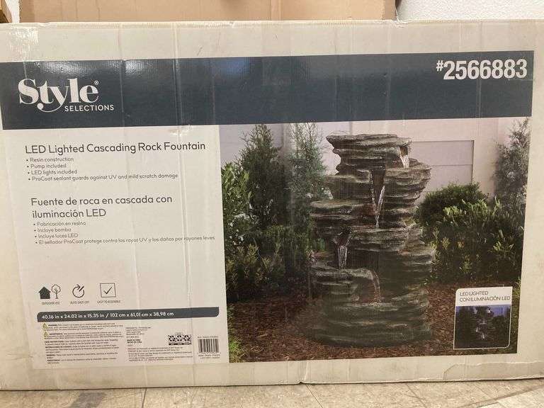 Led Cascade Style Style Selections LED Lighted Cascading Rock Fountain , Visually Good ...
