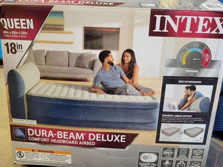 Intex Queen Dura-Beam Deluxe Series Comfort Air Mattress , Like New/Open Box