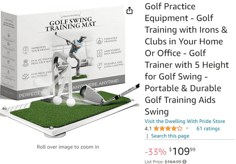 Dwelling With Pride Golf Swing Training Mat , Like New/Open Box Rio