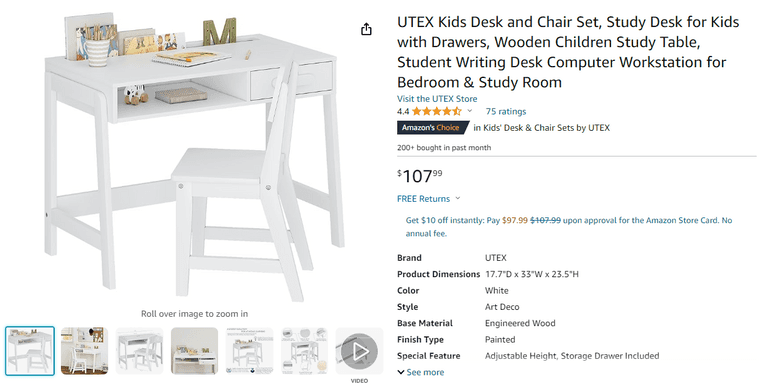 Kids Living and Learning Desk , Untested/Uninspected