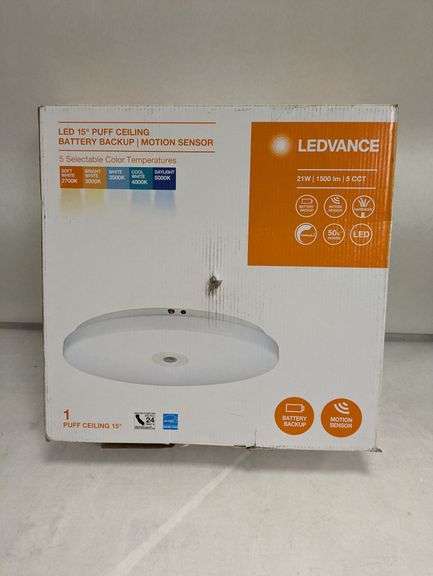 LED Puff Ceiling Battery Backup Motion Sensor Light , Untested/Uninspected