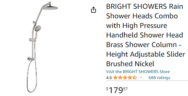 BRIGHT SHOWERS Shower Faucet Set, Shower System with Shower Valve
