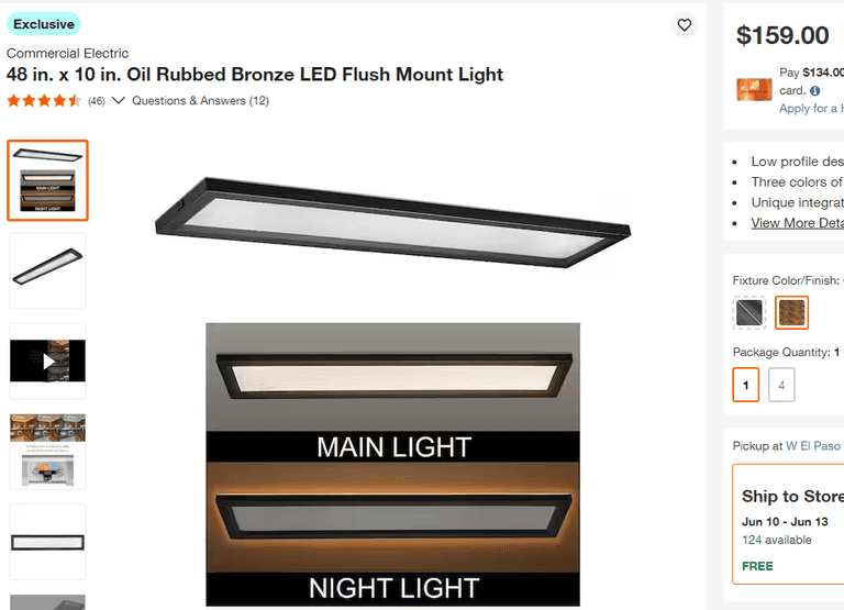 Oil Rubbed Bronze LED Flush Mount Light , Untested/Uninspected