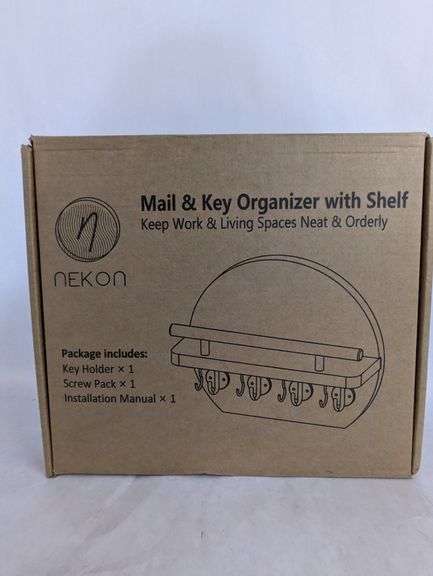 Nekon Mail & Key Organizer w/ Shelf , Visually Good Condition