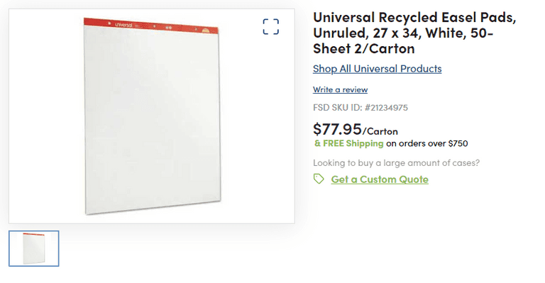 Universal Recycled Easel Pads , Like New/Open Box