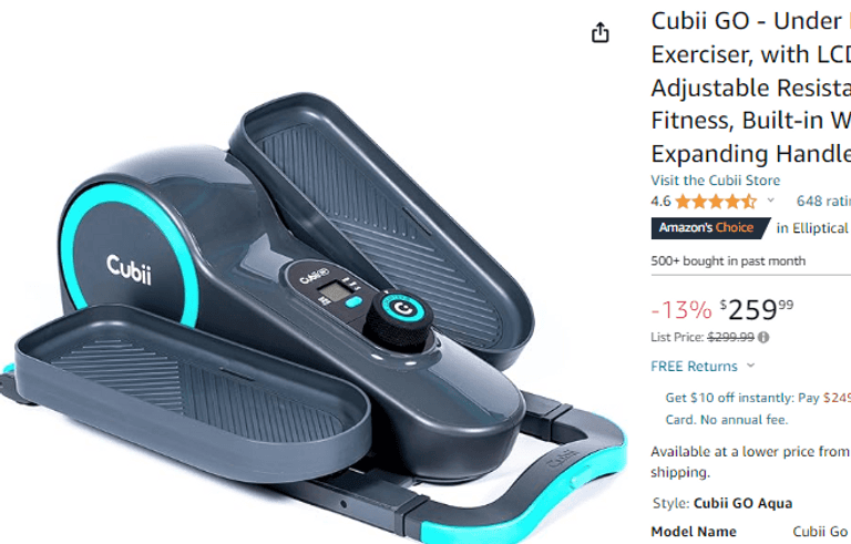 Cubii GO - Under Desk Elliptical , Open Box