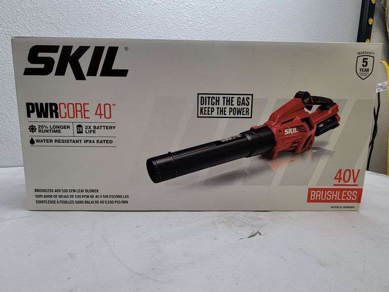 SKIL PWRCORE 40 Brushless 40V 530 CFM Leaf Blower , Untested/Uninspected