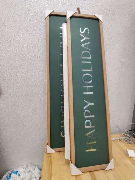 Threshold Happy Holidays Sign Set, 10in x 40in , Visually Good Condition