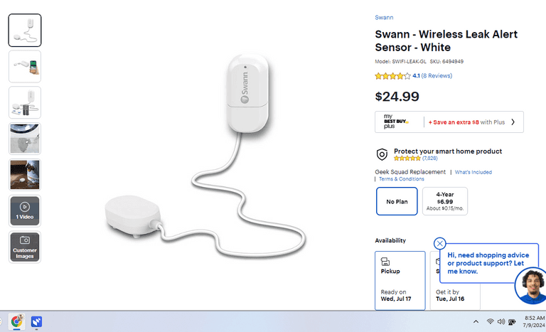 Wireless Leak Alert Sensor , Visually Good Condition