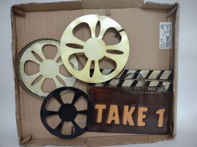 Metal Film Reels Wall Decor , Visually Good Condition