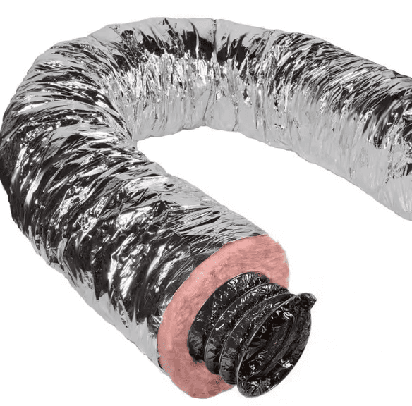 Master Flow 6 in. x 25 ft. Insulated Flexible Duct R6 Silver Jacket , Untested/Uninspected