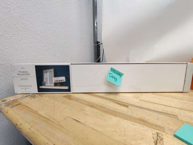 THRESHOLD Floating Wood Shelf, 36" , Visually Good Condition
