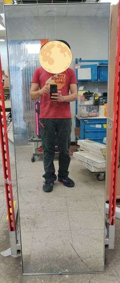Project 62 Brushed Silver Mirror 20" x 60" , Visually Good Condition