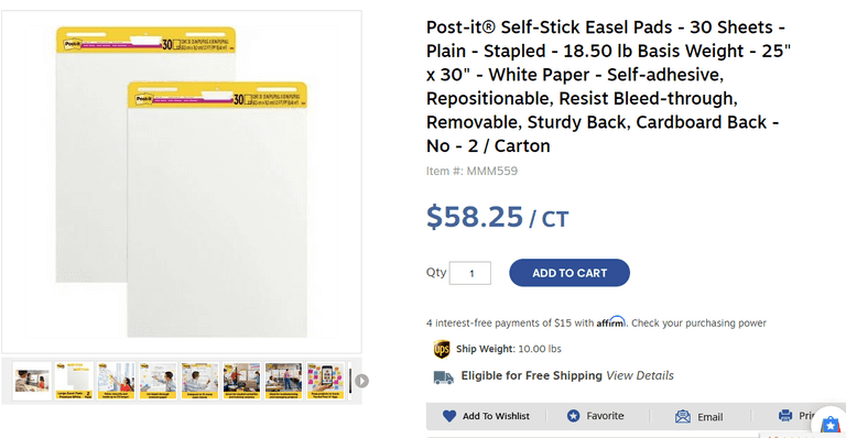 Post-it Self-Stick Easel Pads , New/Sealed