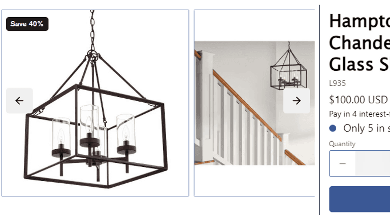 Hampton Bay Lainey 4-Light Bronze Chandelier , Open Box