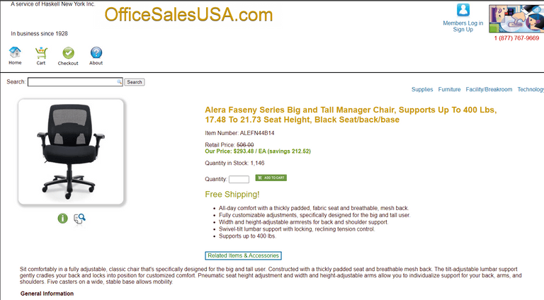 Alera Faseny Series Big and Tall Chair , Like New/Open Box