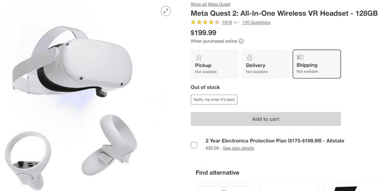 Meta Quest 2: All-In-One Wireless VR Headset - 128GB , Like New