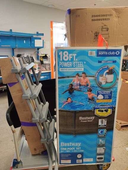 Bestway Power Steel 18’ x 48” Round Above Ground Pool Set , Untested/Uninspected