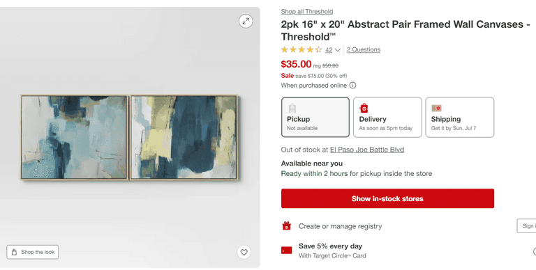 2pk 16" x 20" Abstract Pair Framed Wall Canvases , Visually Good Condition