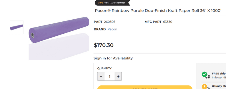 Pacon Rainbow Colored Kraft Duo-Finish Kraft Paper , Like New/Open Box
