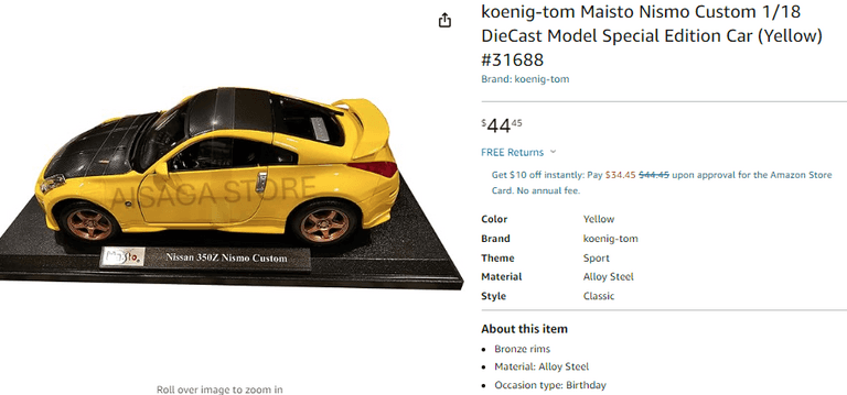 Koenig-Tom Maisto Nismo Custom , Open Box