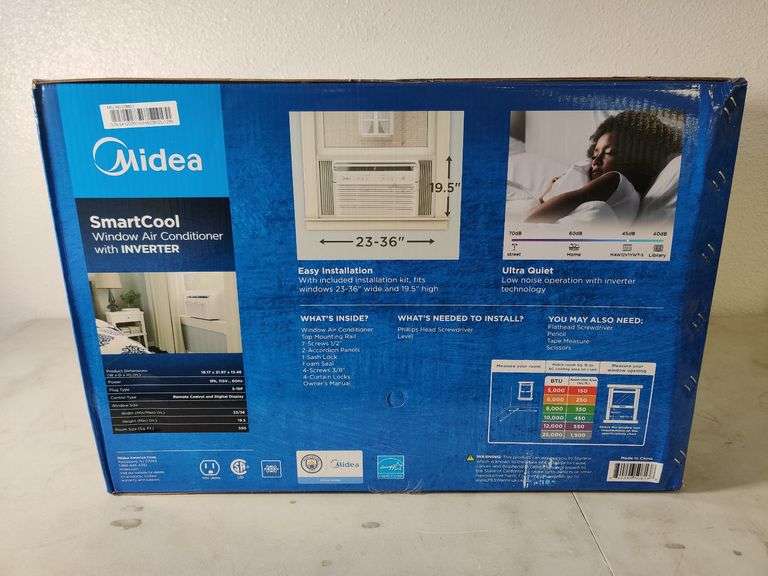 Midea 12,000 BTU Smart Inverter Window AC, MAW12V1YWT-S , Like New/Open Box