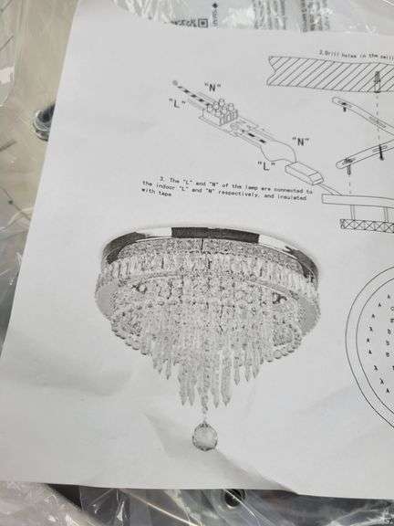 Modern Crystal LED Ceiling Light , Open Box
