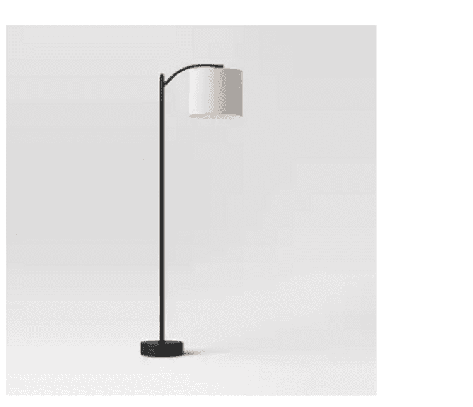 Downbridge Floor Lamp with Shade Black/Tan - Threshold , Like New/Open Box