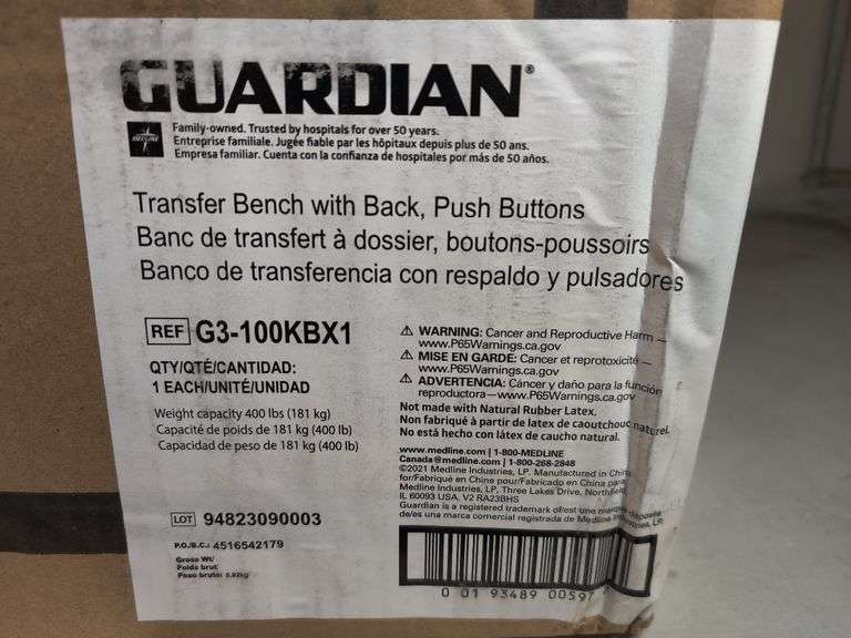 Medline Transfer Bath Bench with Back , Visually Used