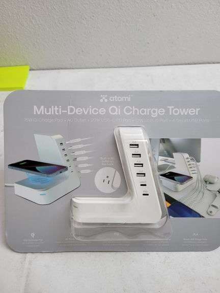 Atomi Multi-Device Qi Charge Tower , Open Box