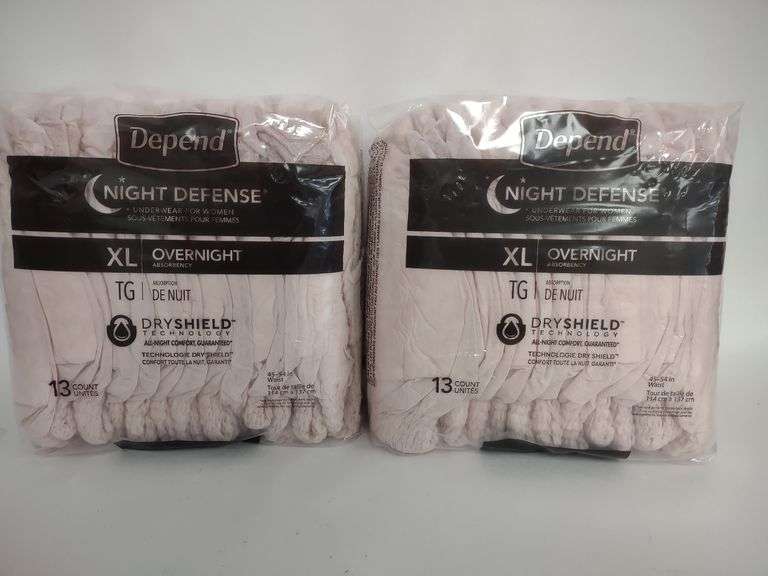 Depend Night Defense Adult Incontinence Underwear For Women, XL , New/Sealed
