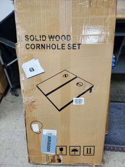 Solid Wood Cornhole Set , Open Box