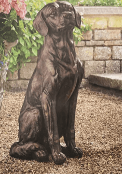 Member's Mark Sitting Labrador Dog Statue, 26in tall, Copper , Like New/Open Box