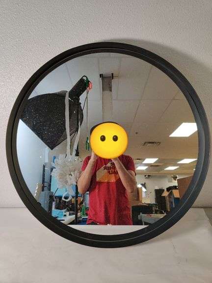 Project 692 Flush Mount Round Decorative Wall Mirror, 30" , Visually Good Condition