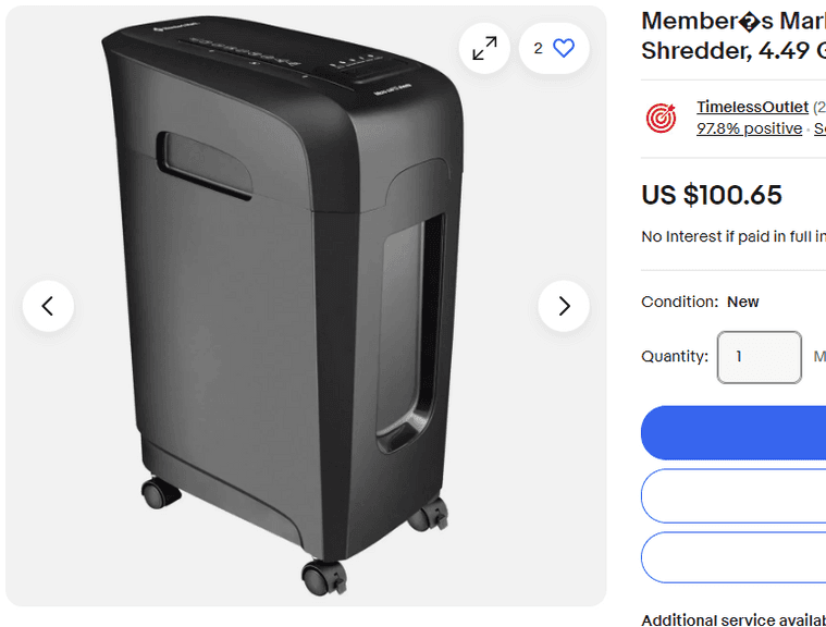 Members Mark 12-Sheet Micro-Cut Shredder , Open Box