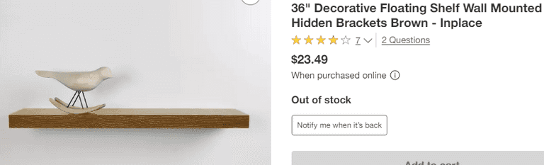 Inplace Decorative Floating Shelf Set , Like New/Open Box