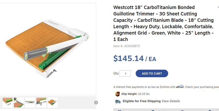 Westcott 18" CarboTitanium Bonded Guillotine Trimmer , Like New/Open Box