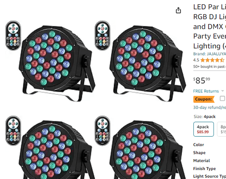 Party Events Stage Lighting (4 Packs) , Like New