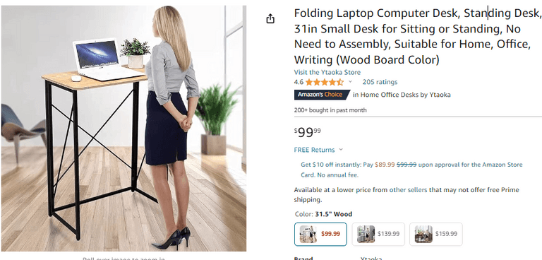 Folding Laptop Computer Desk , Open Box