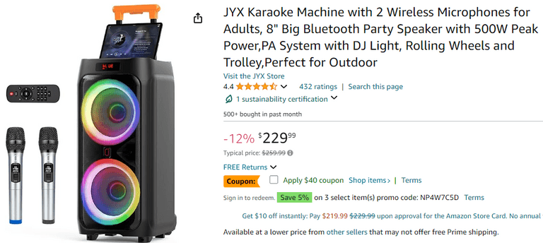 JYX T9 Bluetooth Speaker w/2 Wireless Microphones , Like New