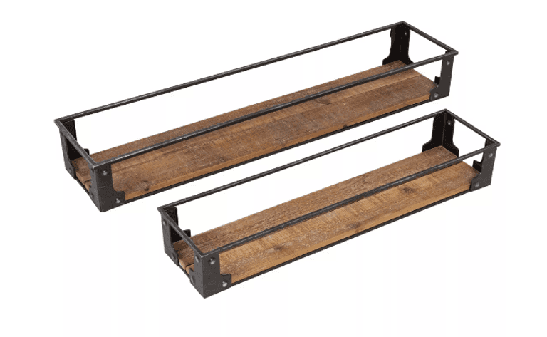 Honey-Can-Do Metal and Wood Wall Shelves , Like New