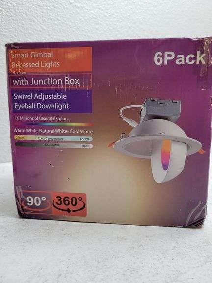Smart Gimbal Recessed Lights w/ Junction Box , Open Box