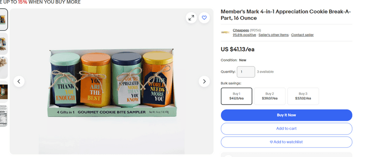 Member's Mark 4-in-1 Appreciation Cookie Set , New/Sealed