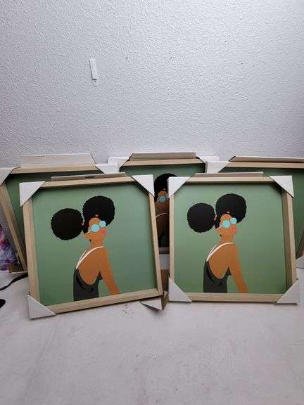 Room Essentials Framed Artwork Set of 5, 16" x 16" , Like New/Open Box