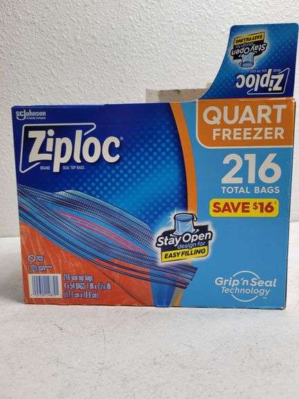 Ziploc Quart Freezer Bags , Open Box