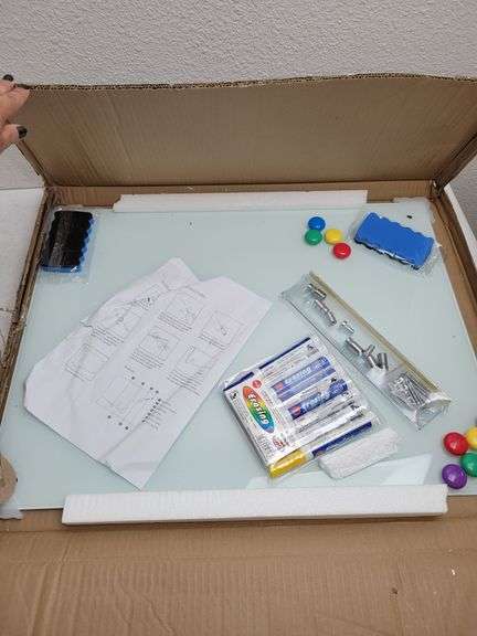 Glass Whiteboard for Wall 24" x 18" , Open Box