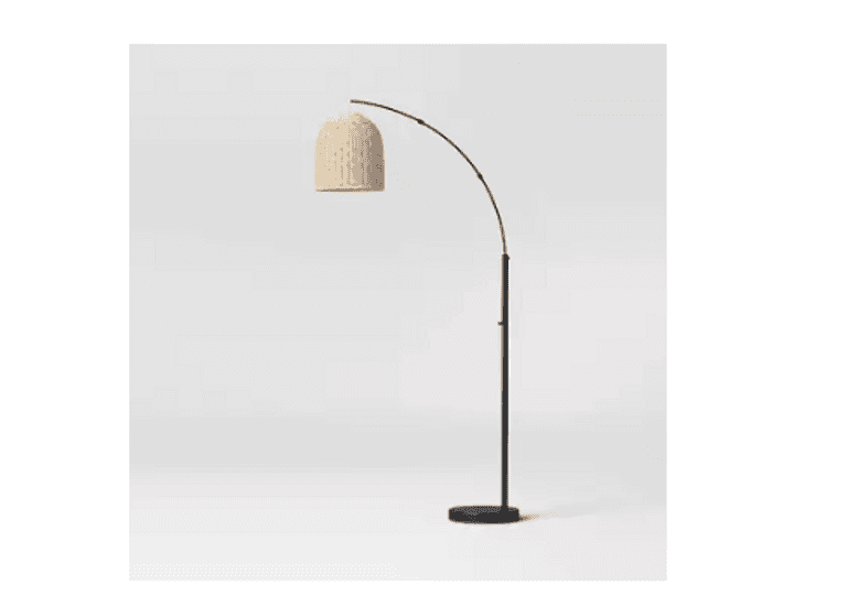 Addison Arc Floor Lamp with Natural Rattan Shade , Untested/Uninspected
