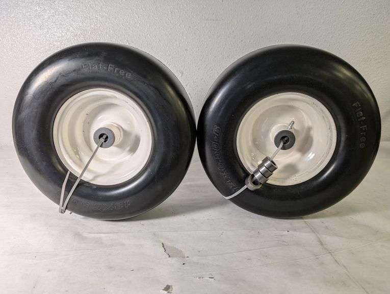 Flat Free Lawn Mower Tires 13 x 6.50 , Open Box