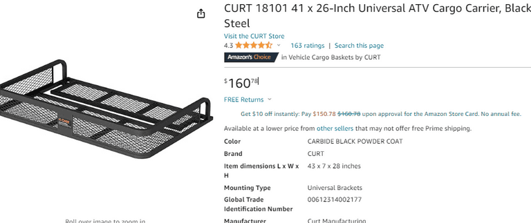 Curt Atv Rack CURT 41