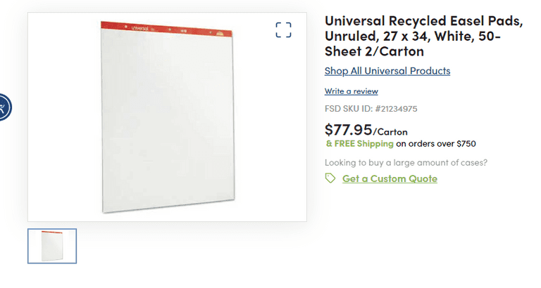Universal Recycled Easel Pads , Like New/Open Box